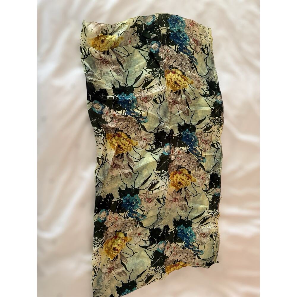 NEW One Hundred Stars Watercolor Floral Dark Tones Shawl/Scarf Modal Viscose